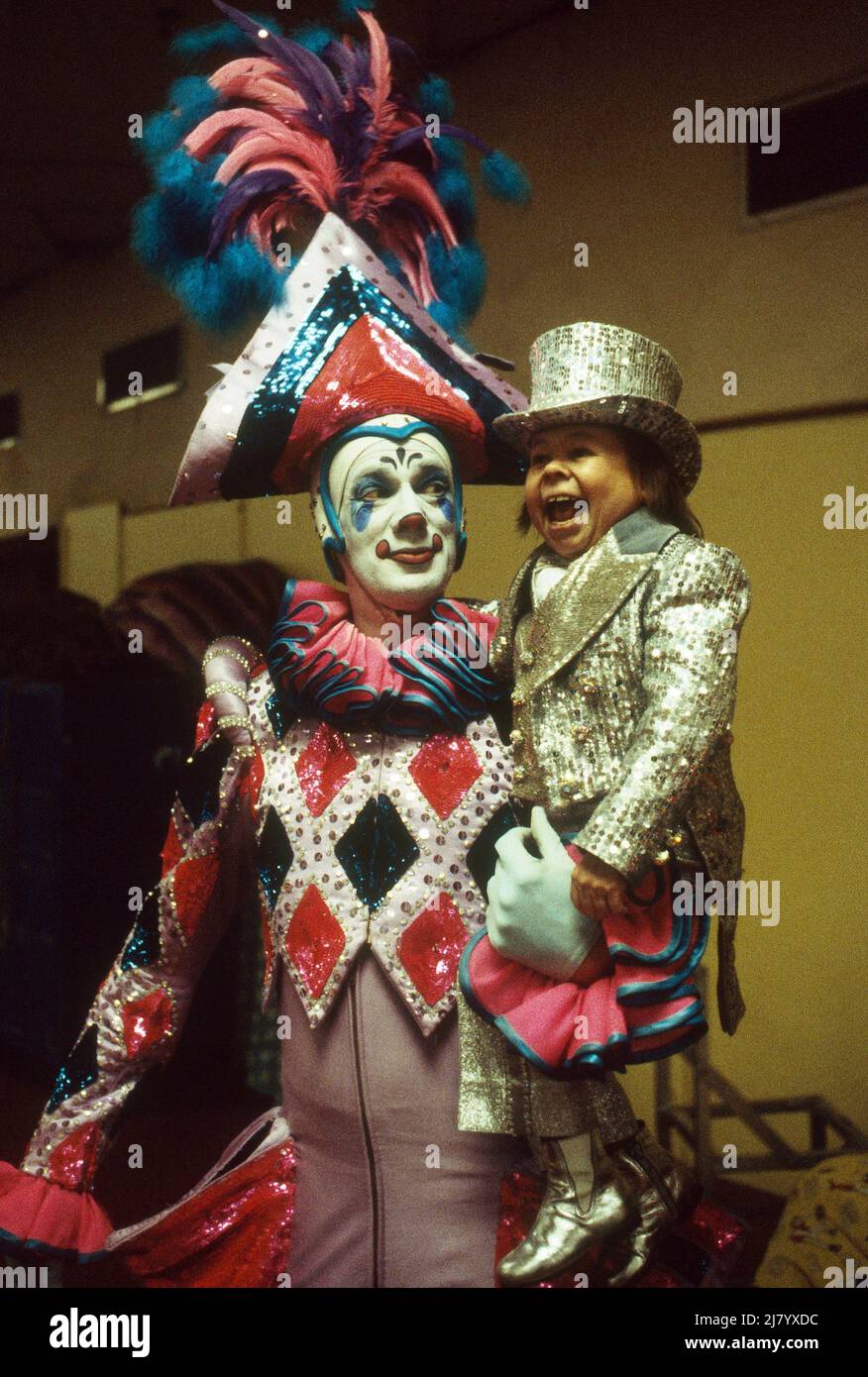 Michu and Clown, 1984 Stock Photo