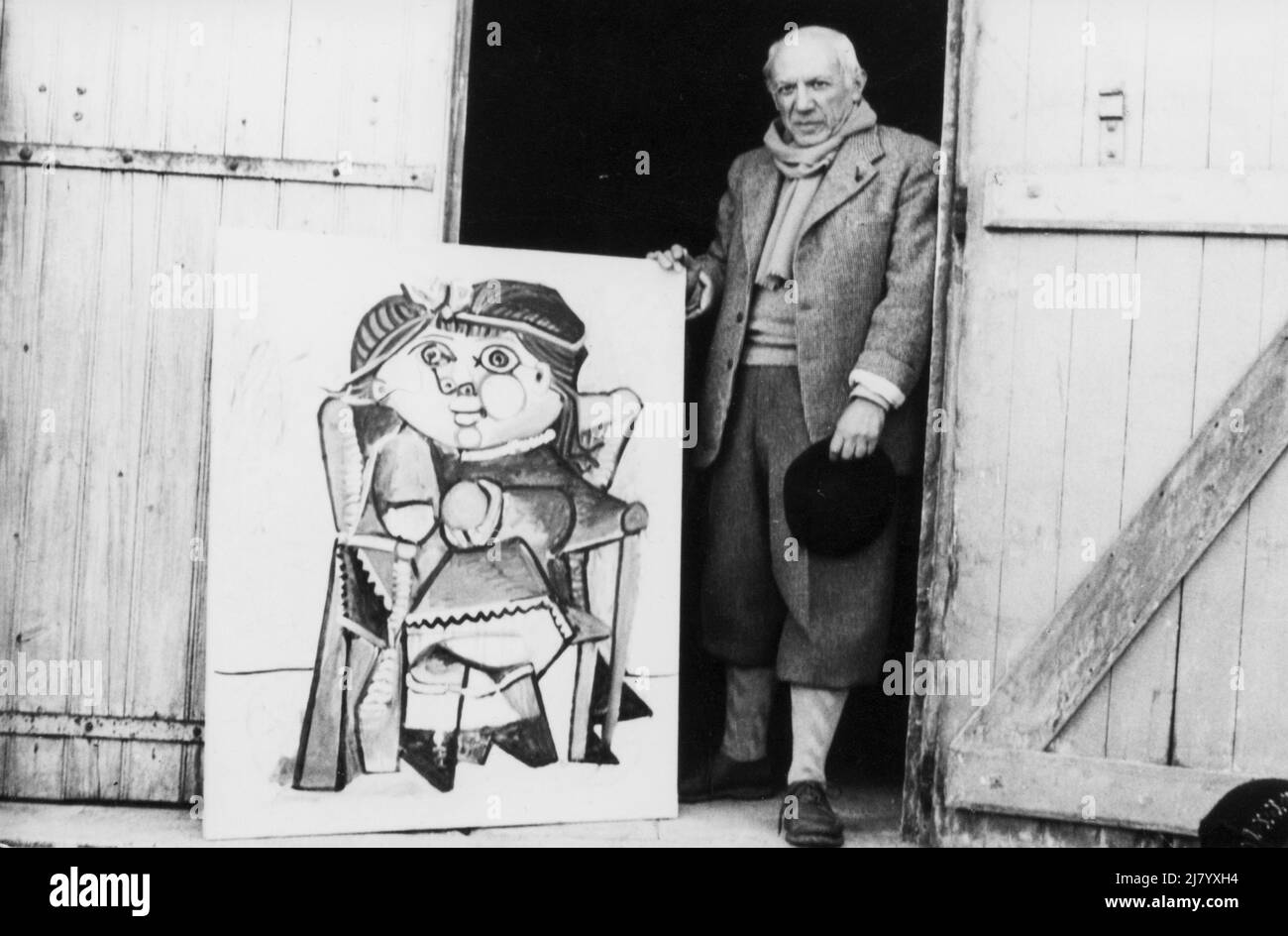 Picasso with Painting Stock Photo