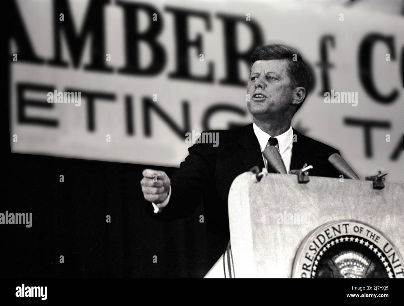 John F. Kennedy Speaking, 1963 Stock Photo
