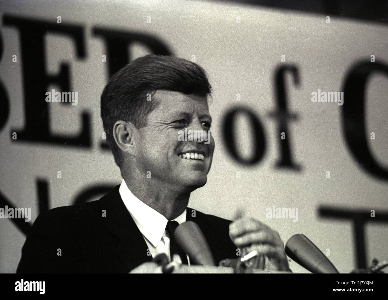 John F. Kennedy Speaking, 1963 Stock Photo
