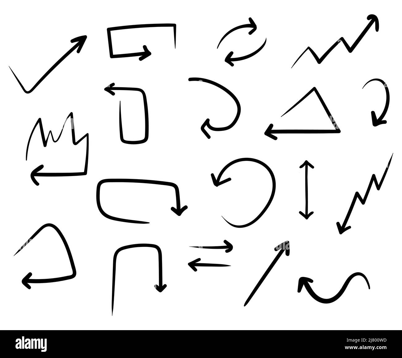 Set of arrow doodle on white background Stock Vector Image & Art - Alamy