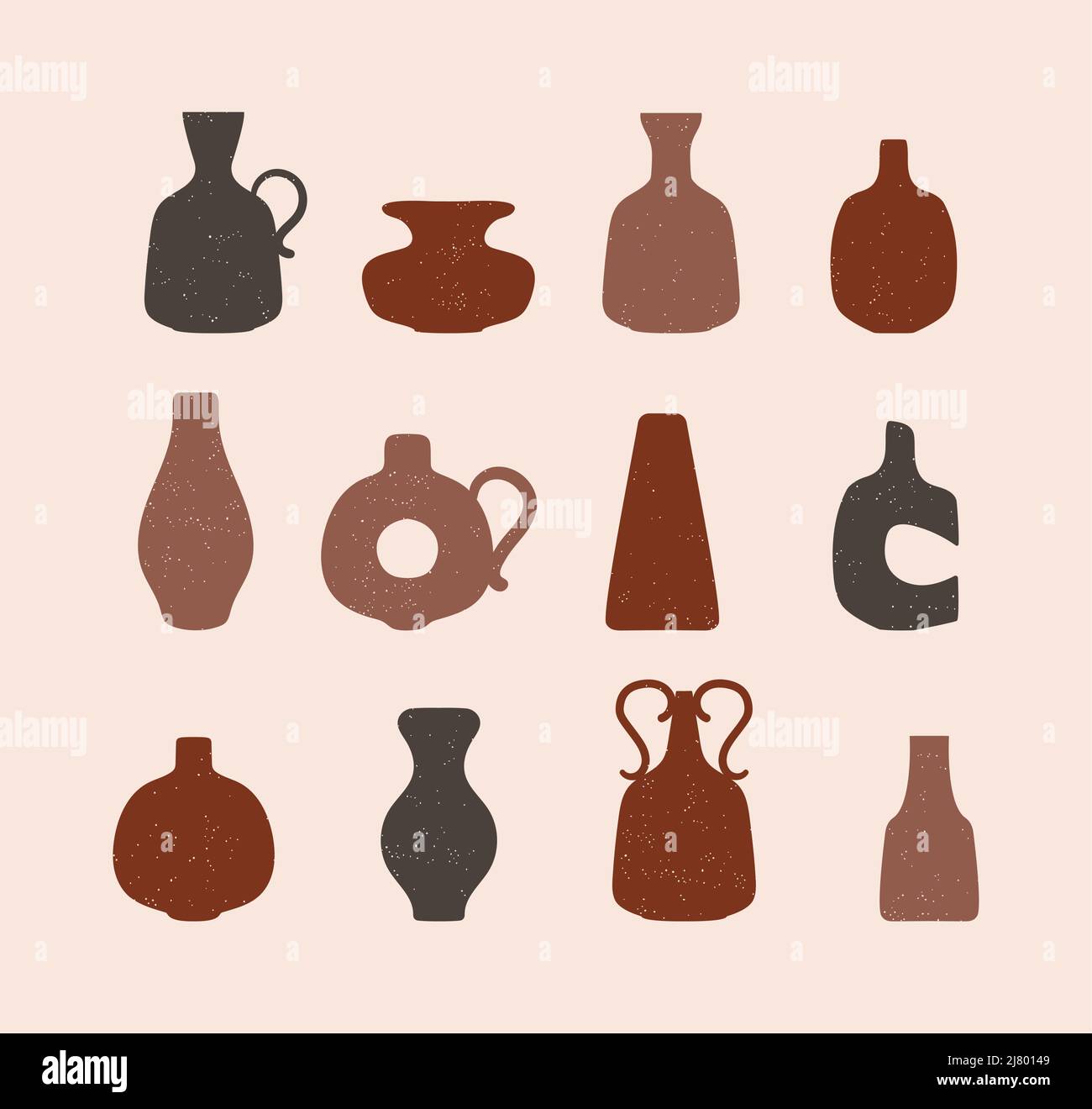 Different shapes vases, pots, and bottles Stock Vector
