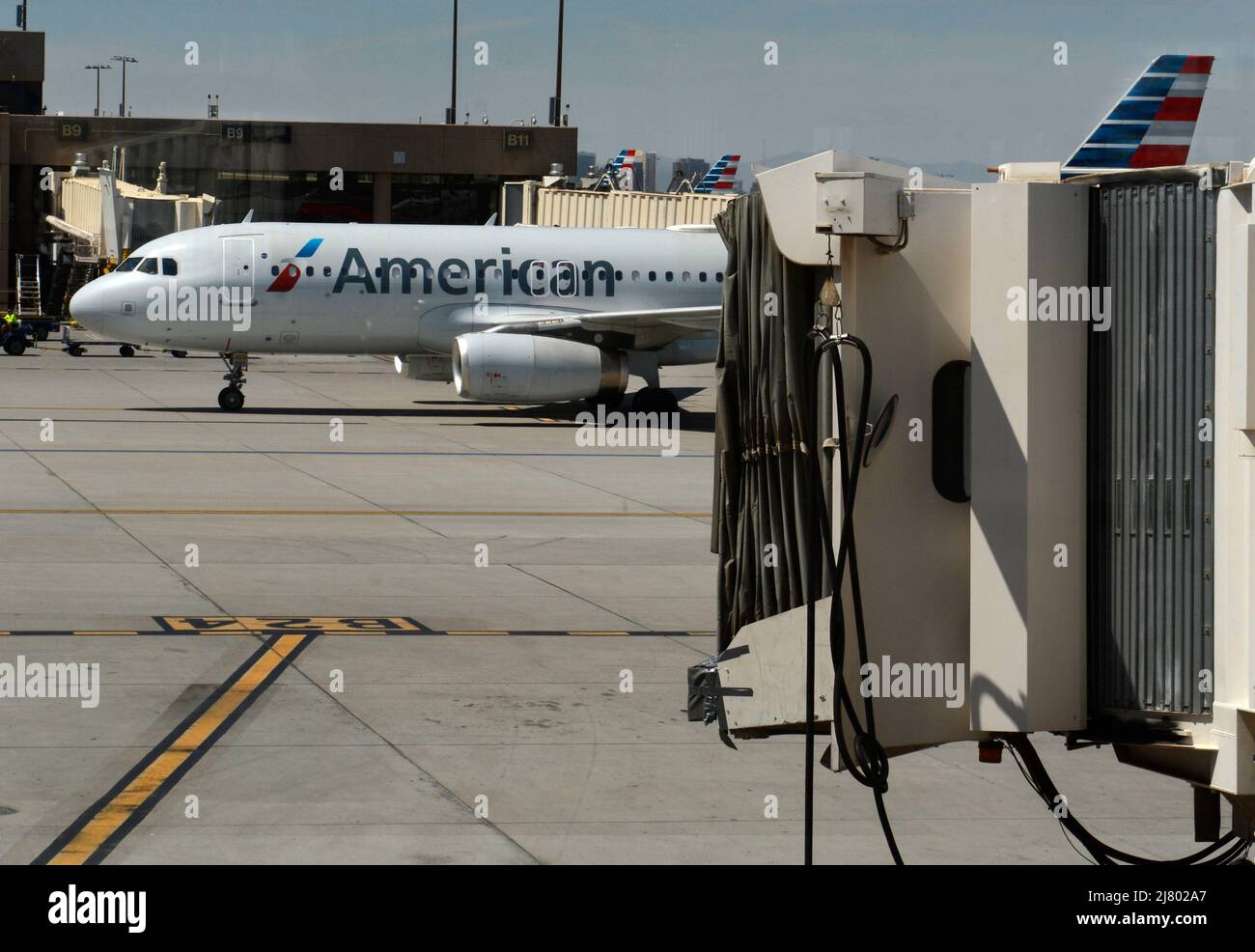 An American Airlines Airbus passenger plane taxis at Phoenix Sky Harbor