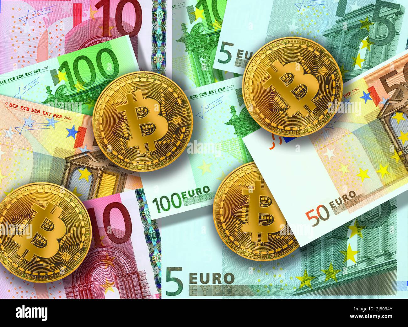 Bitcoin on banknotes of one hundred dollars. Exchange US dollars for bitcoin.  Cryptocurrency on dollar bills. Digital modern method of payment. Concep  Stock Photo - Alamy