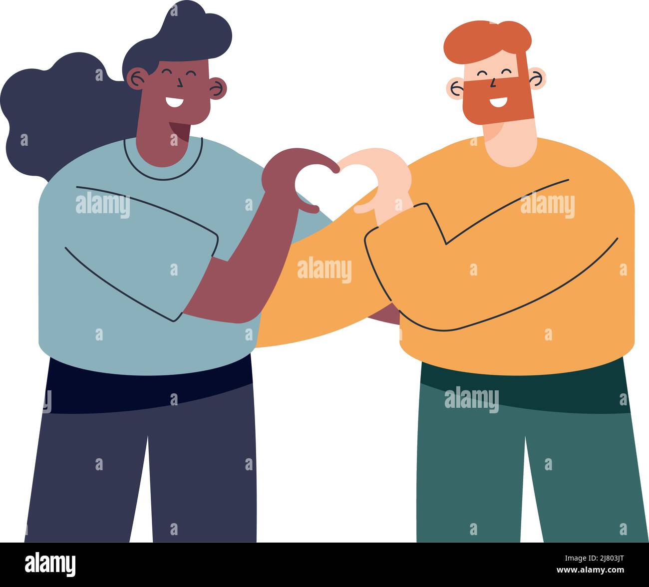 interracial lovers couple avatars characters Stock Vector Image & Art ...