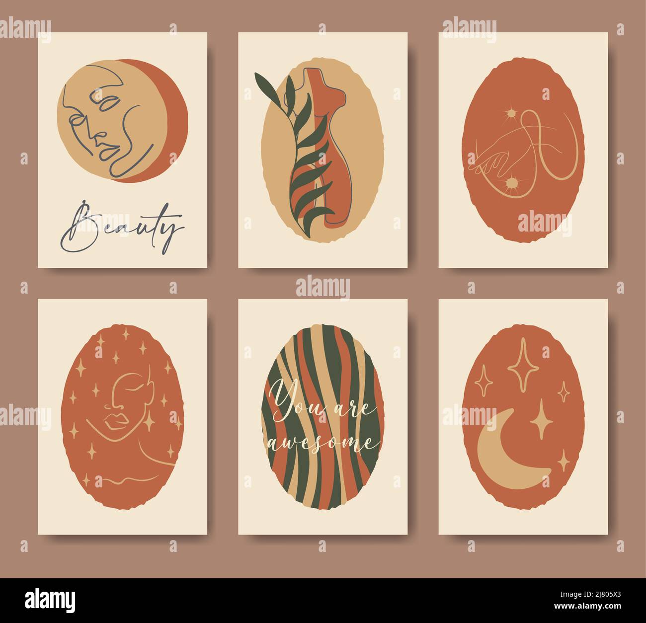 Collection of universal modern stylish cards templates Stock Vector