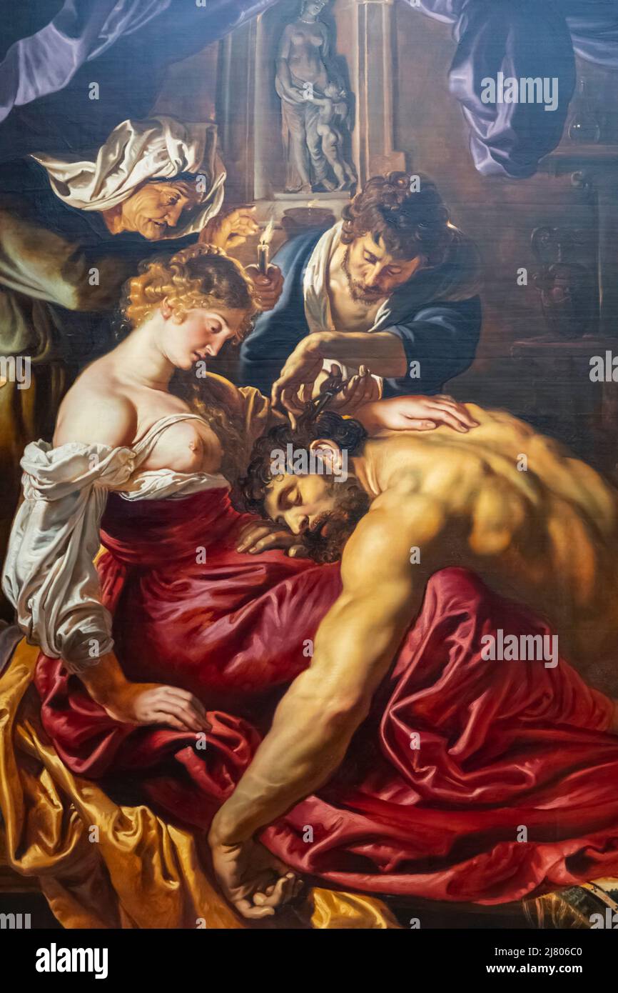 Painting titled 'Samson and Delilah' by Flemish Artist Peter Paul Rubens Stock Photo