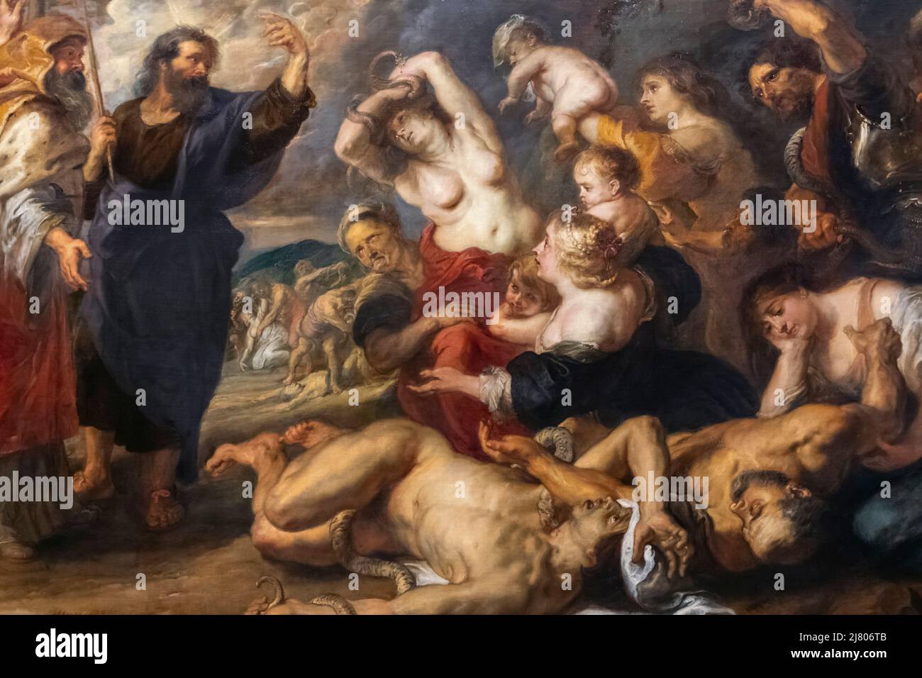 Painting titled 'The Brazen Serpent' by Flemish Artist Peter Paul Rubens Stock Photo