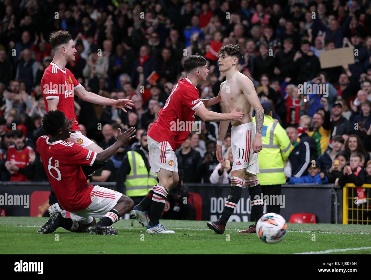 Manchester United's Alejandro Garnacho celebrates after scoring their ...