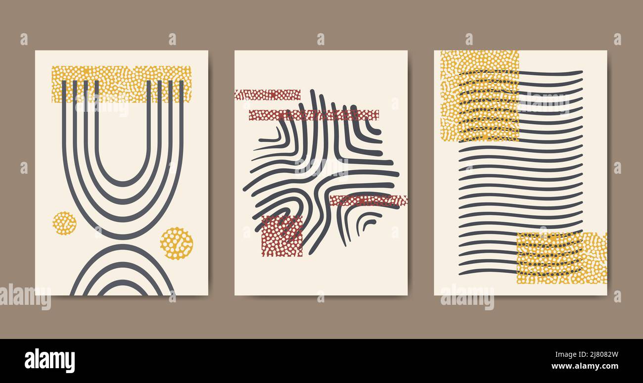Set of abstract contemporary posters with geometric shapes Stock Vector ...