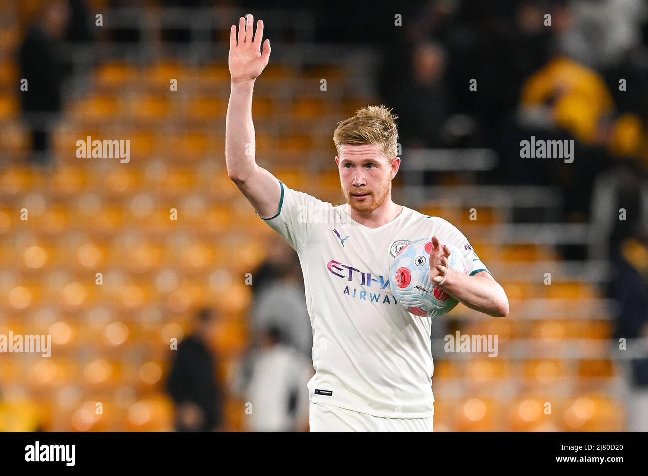 Kevin De Bruyne 17 of Manchester City waves to the fans after the