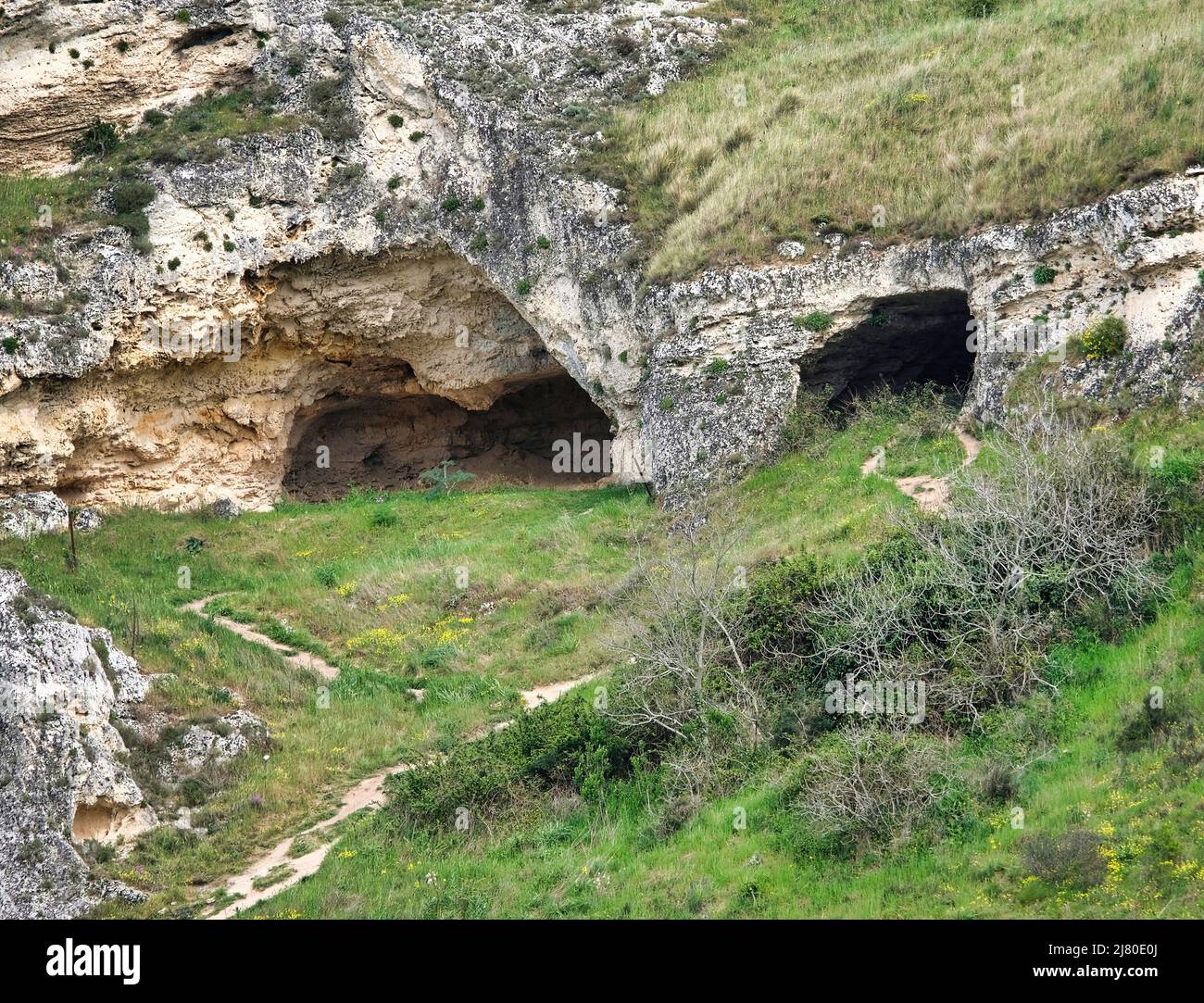 Prehistoric caves in the Murgia Materana reserve (Matera Italy) dating