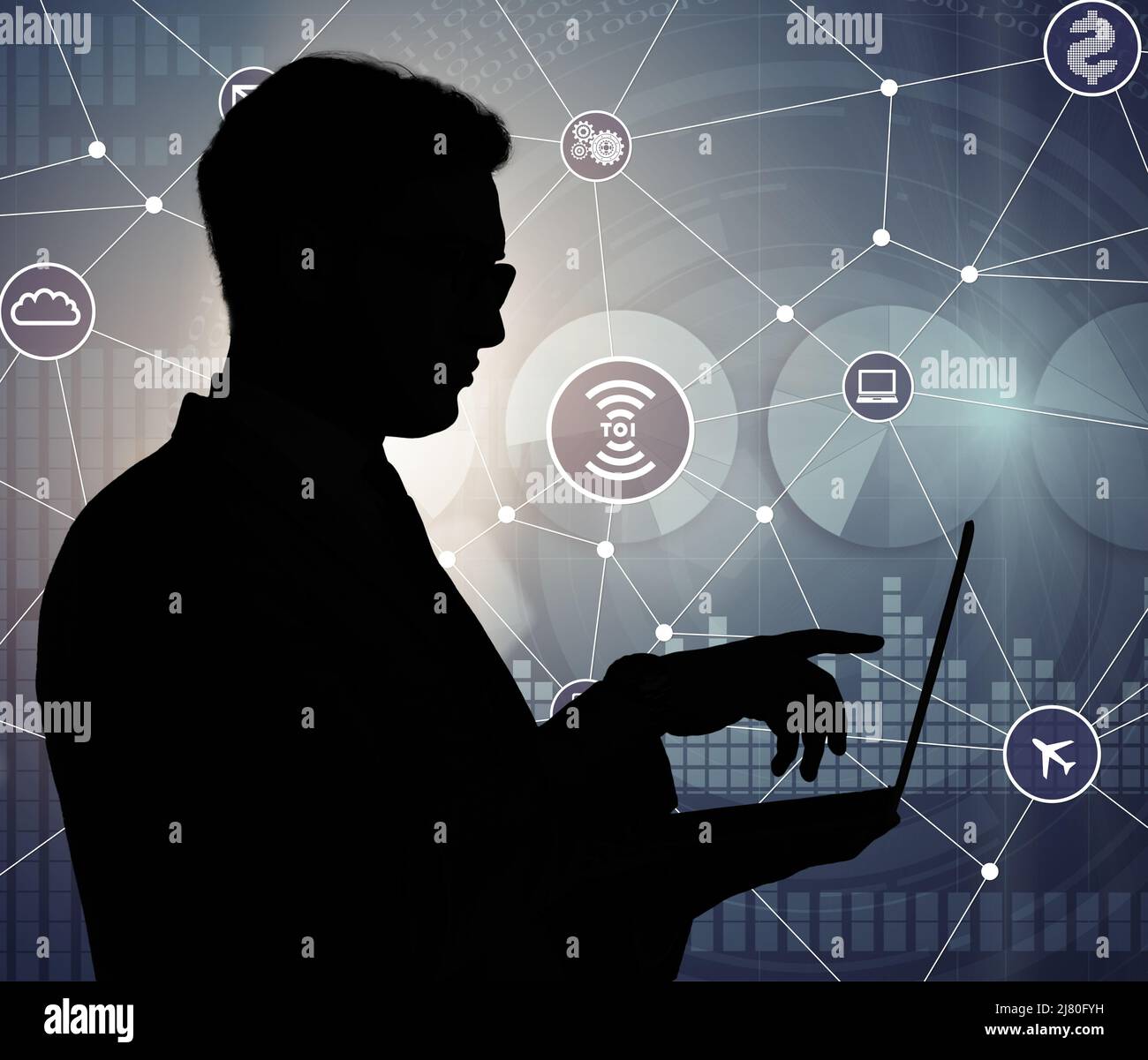 The internet of things concept with businessman Stock Photo - Alamy