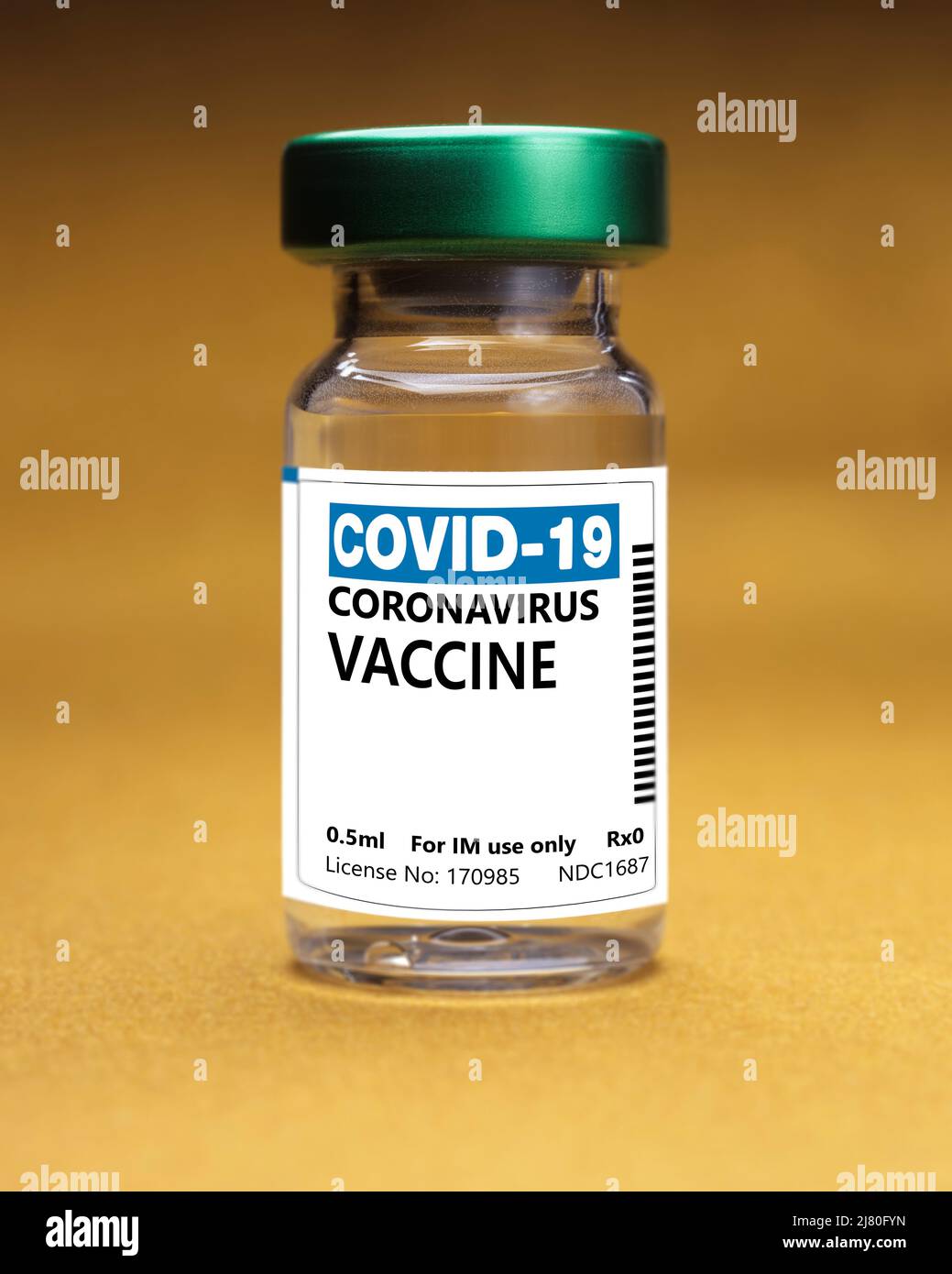 Vial of generic covid vaccine Stock Photo