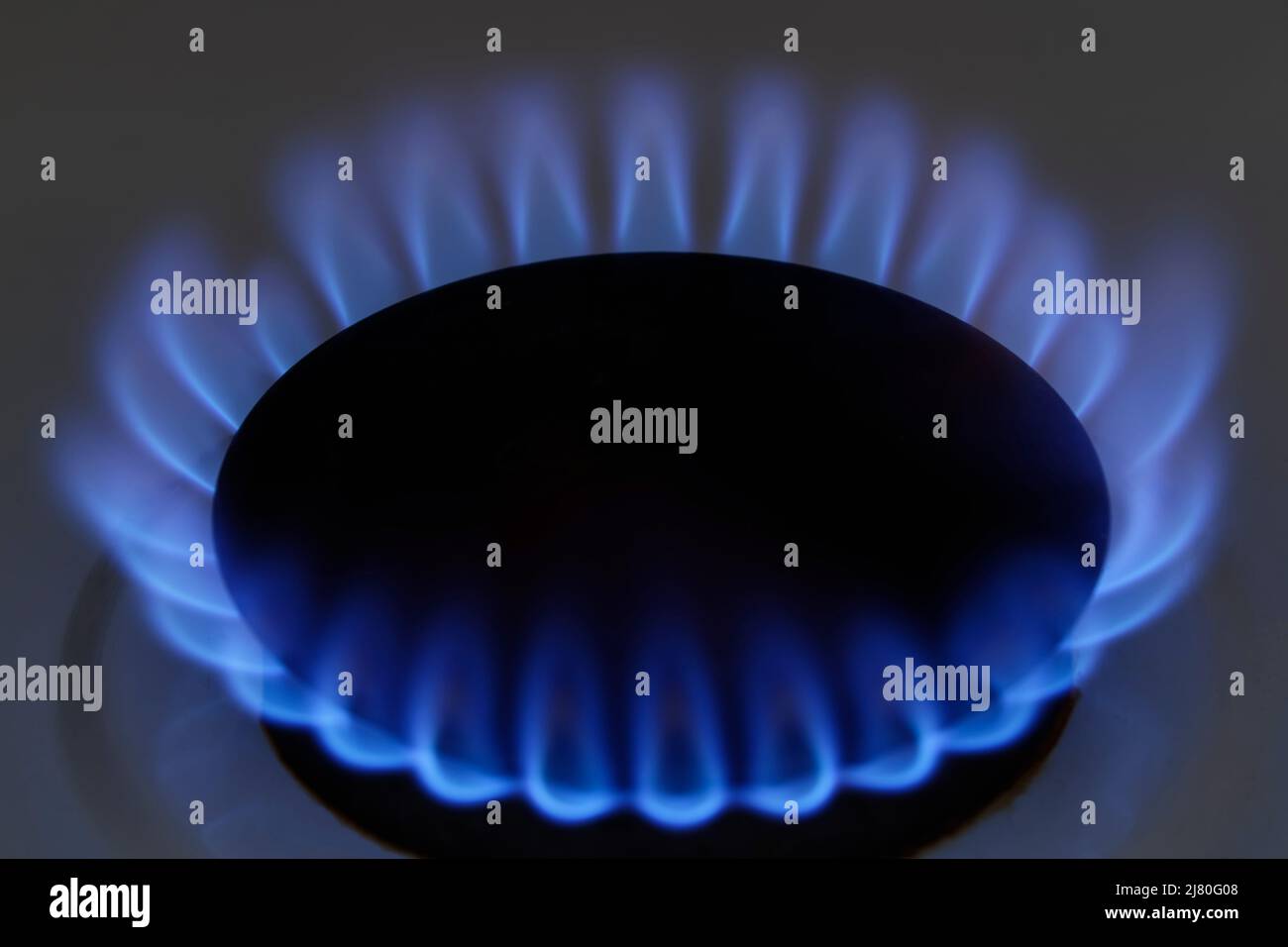Home gas burner flame Stock Photo