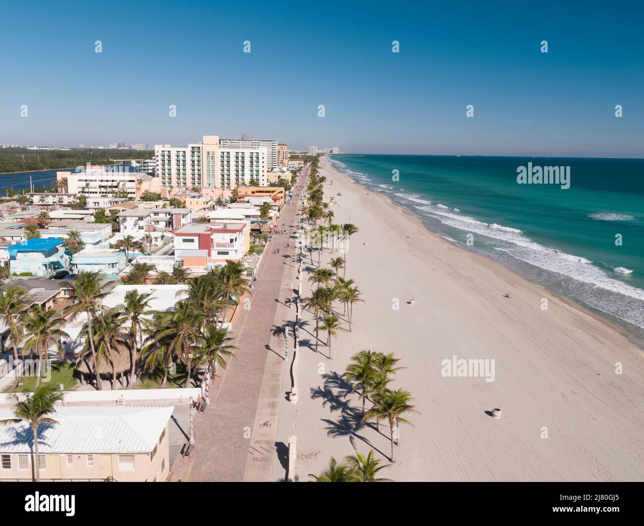 Aerial view of Hollywood beach, Florida, USA Stock Photo Alamy