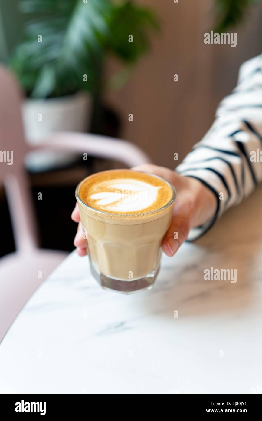 Flat white coffee glass hi-res stock photography and images - Alamy