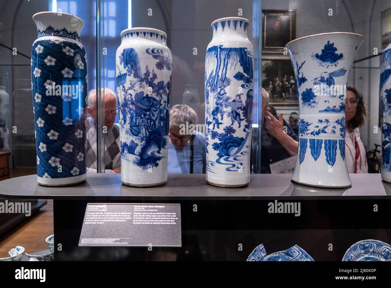 Seven Sleeve vases rolwagens from China at Rijksmuseum, Amsterdam, The Netherlands, Europe Stock Photo