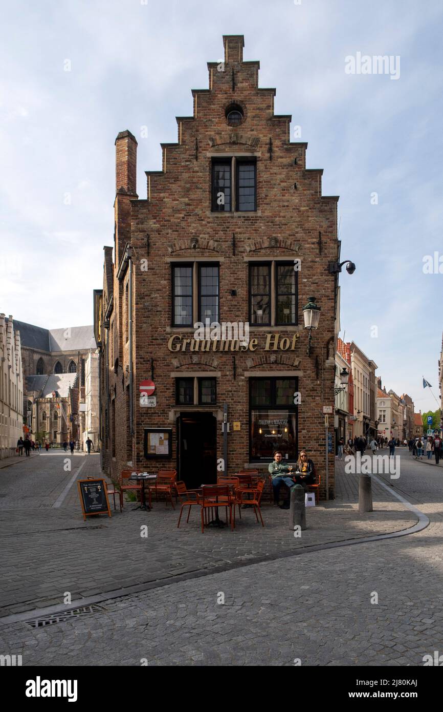 Gruuthuse Hof restaurant in Bruges, Belgium, Europe Stock Photo