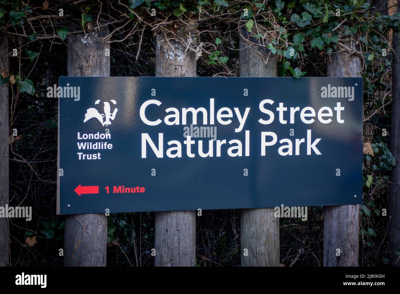 Sign for Camley Street Natural Park, London, UK Stock Photo