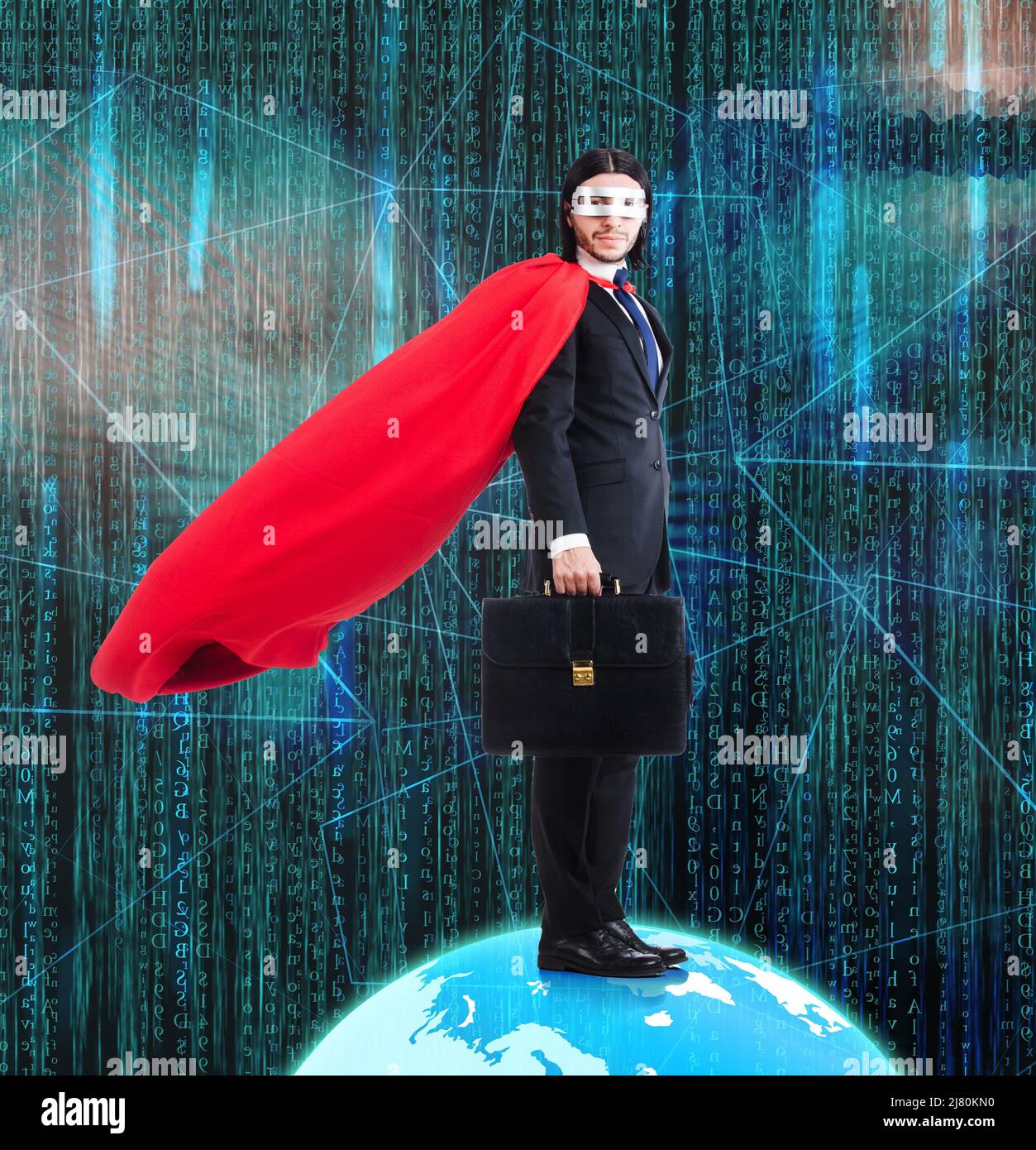 The man with superpowers ruling the world Stock Photo - Alamy