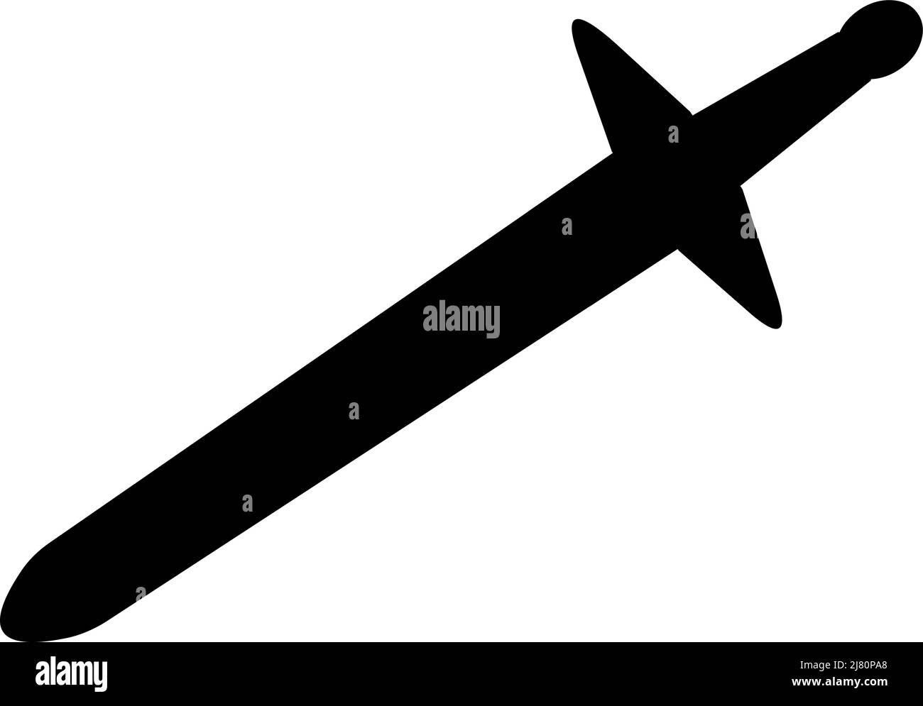 Vector illustration of black silhouette of a sword Stock Vector