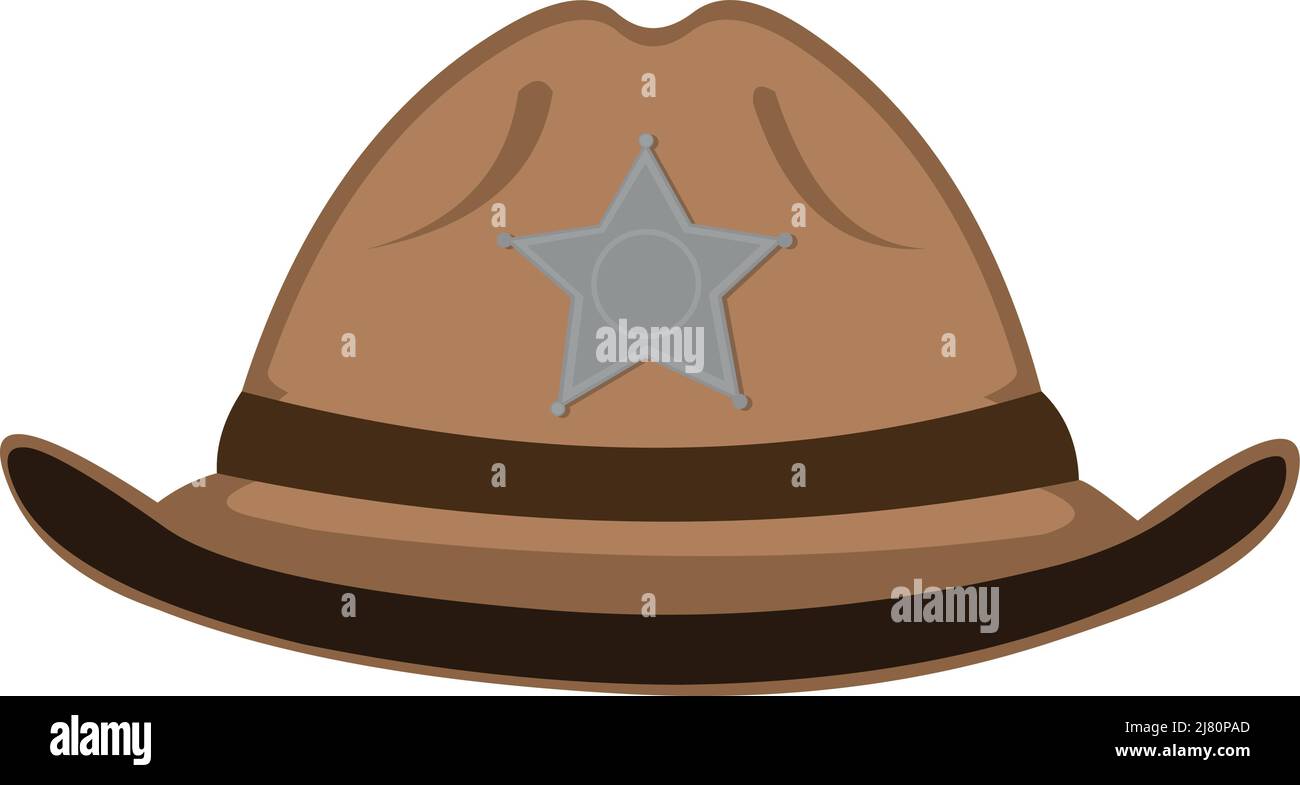 Vector illustration of a sheriff hat Stock Vector