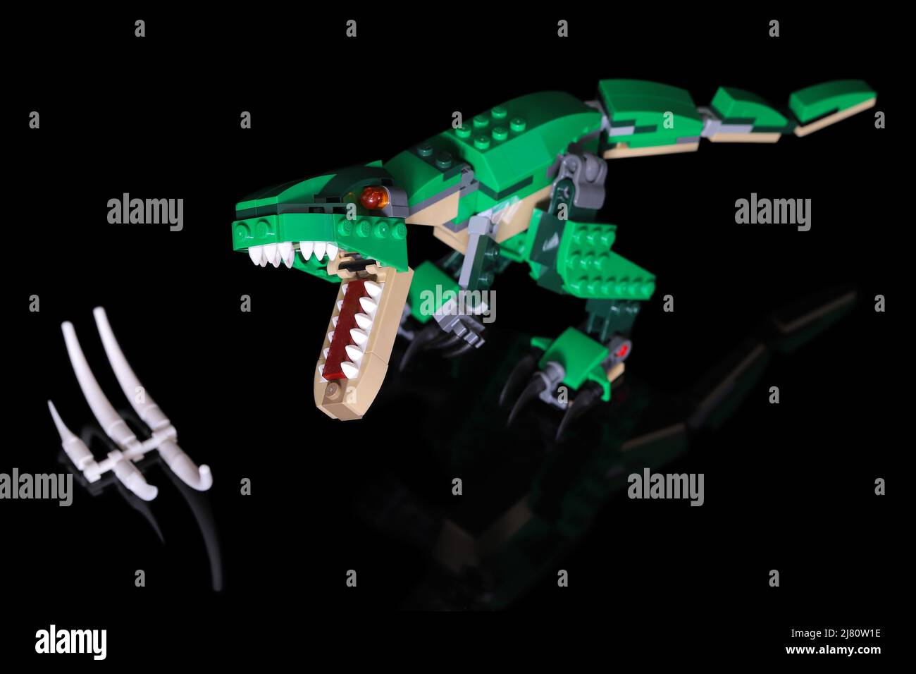 Constructor Lego Creator 31058 toy dinosaur tyrannosaurus Stock Photo
