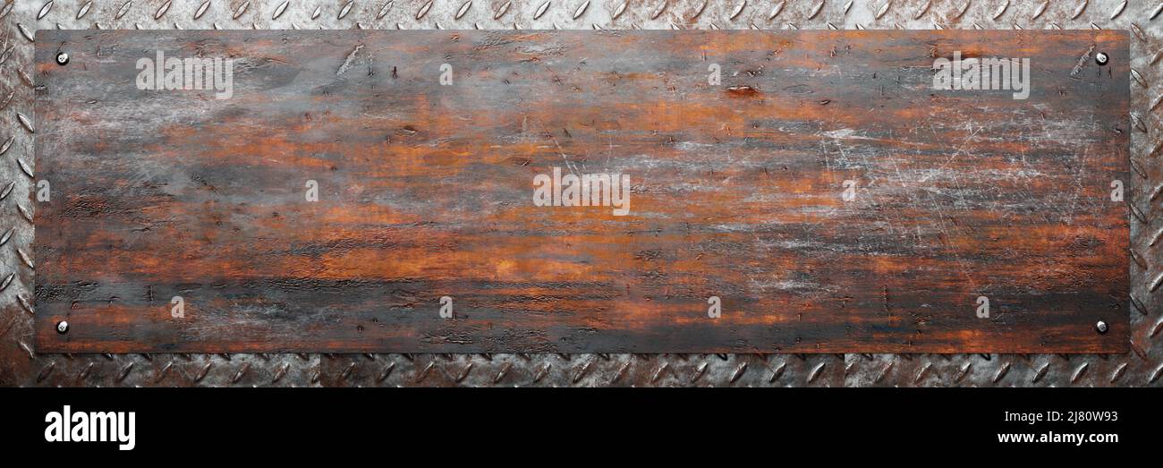Semi Rust Steel Steel textured metal sheet with heavy rust. 3d illustration Stock Photo ...