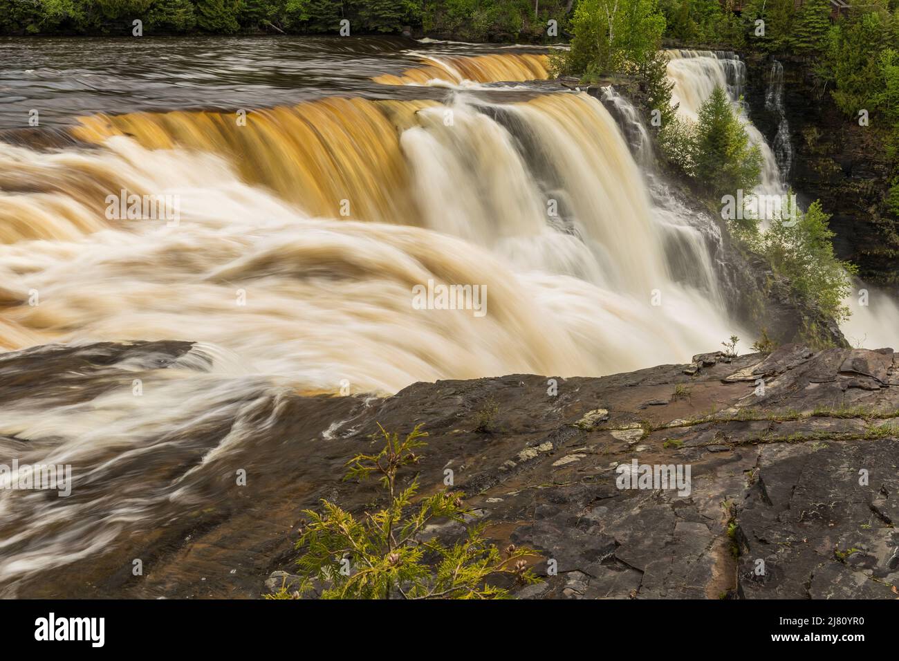 Kakabeka Falls Waterfall In Ontario Canada Stock Photo