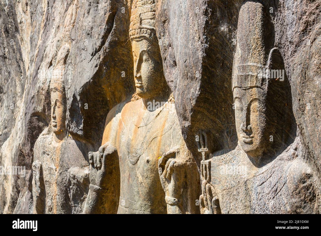 Carved Buddhist Sculpture Rock in Buduruvagala (UNESCO World Heritage