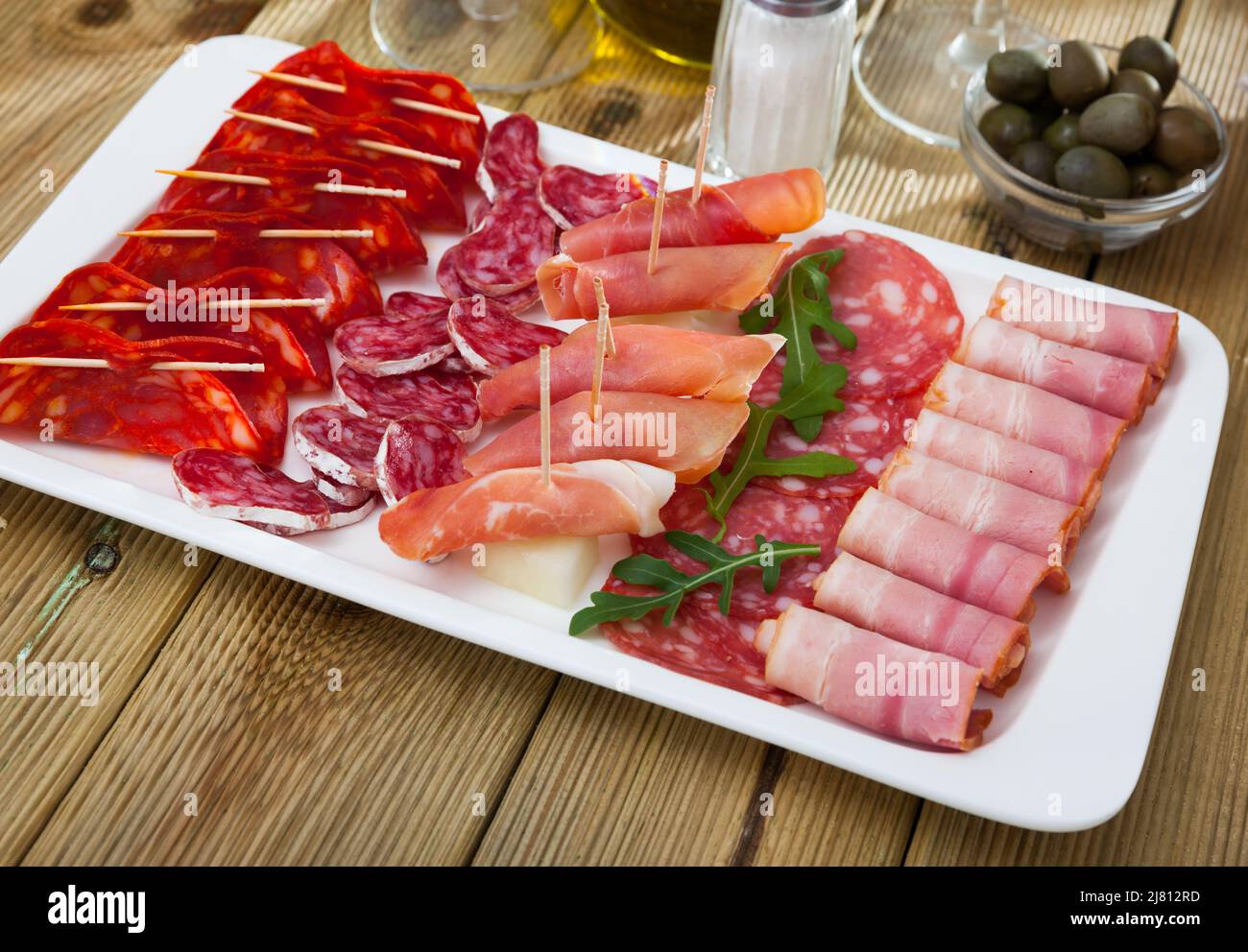 Assorted different types of spanish sausages Stock Photo Alamy