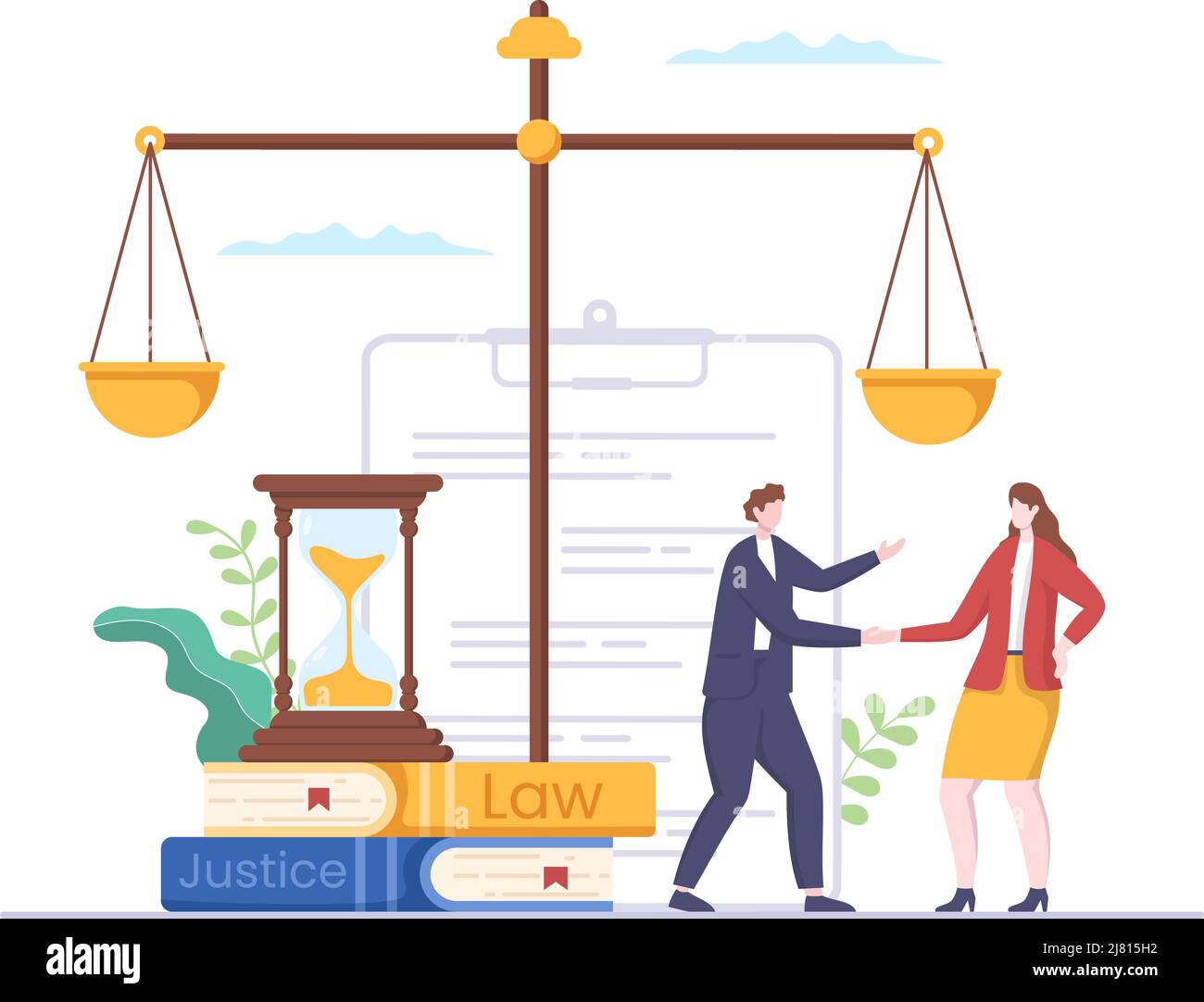 Lawyer, Attorney and Justice with Laws, Scales, Buildings, Book or