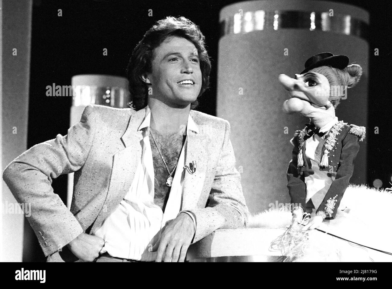 Andy Gibb with Madam on Solid Gold in 1983 Credit Ron Wolfson