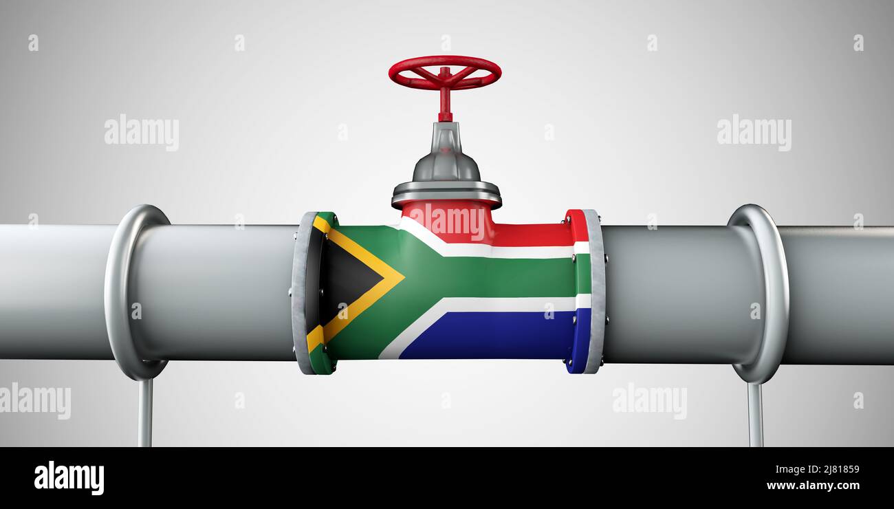 South Africa oil and gas fuel pipeline. Oil industry concept. 3D