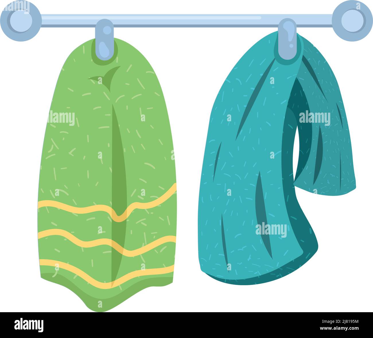 bathoom towels hanging isolated icon Stock Vector