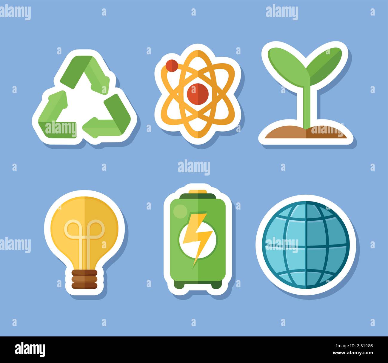 six recycle ecology set icons Stock Vector Image & Art - Alamy