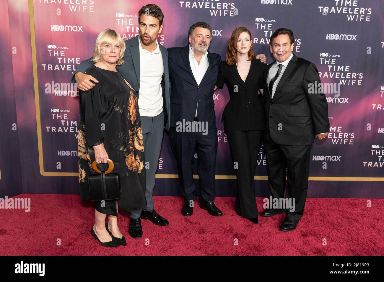 New York, NY - May 11, 2022: Sue Vertue, Theo James, Steven Moffat, Rose Leslie, David Nutter attend HBO's The Time Traveler's Wife premiere at Morgan Library Stock Photo