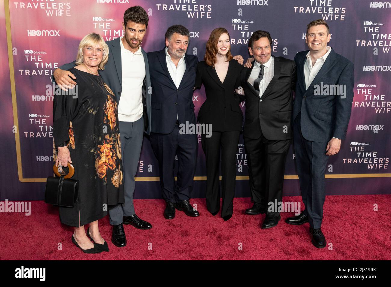New York, NY - May 11, 2022: Sue Vertue, Theo James, Steven Moffat, Rose Leslie, David Nutter, Brian Minchin attend HBO's The Time Traveler's Wife premiere at Morgan Library Stock Photo