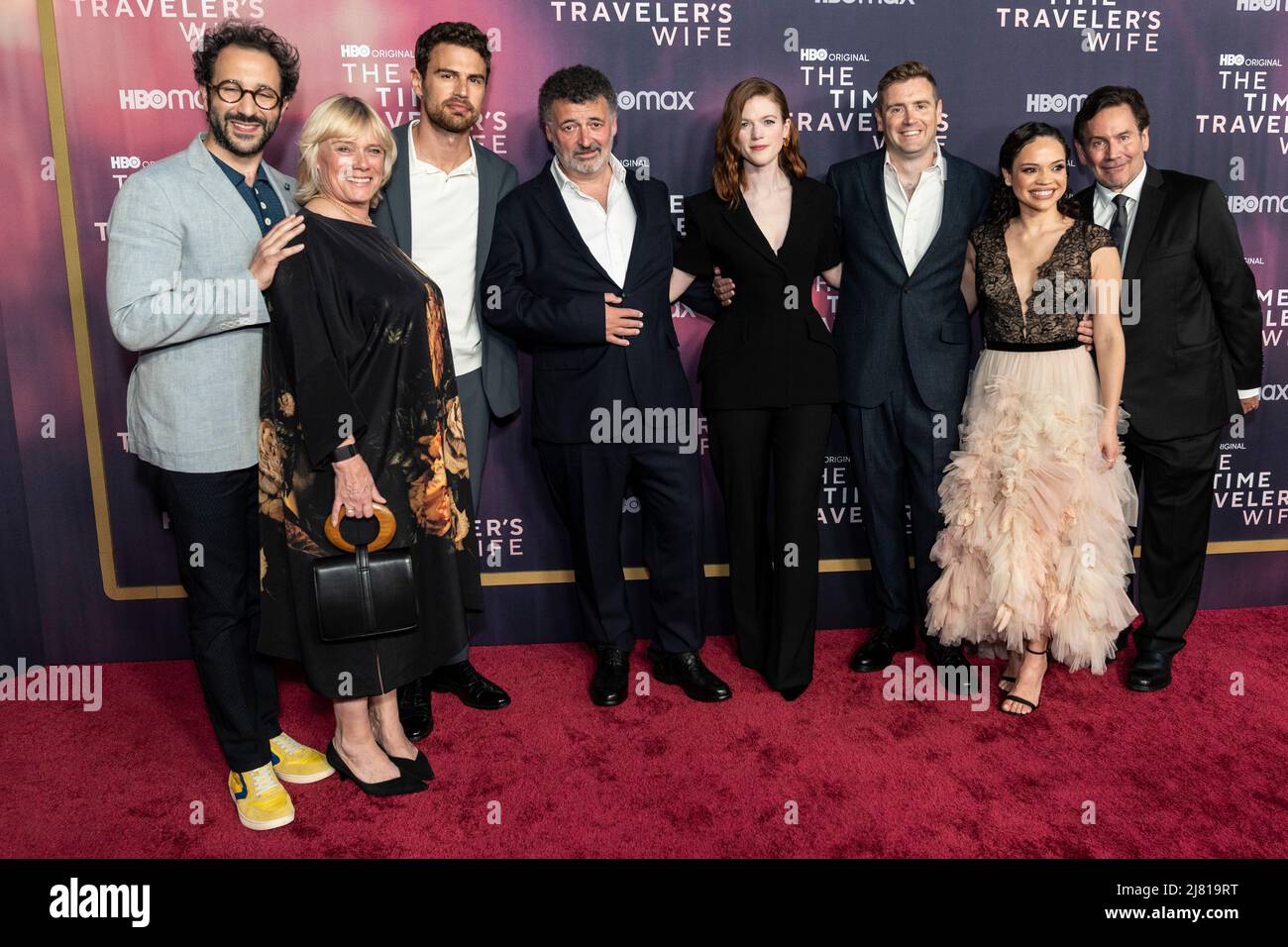 New York, NY - May 11, 2022: Desmin Borges, Sue Vertue, Theo James, Steven Moffat, Rose Leslie, Brian Minchin, Natasha Lopez, David Nutter attend HBO's The Time Traveler's Wife premiere at Morgan Library Stock Photo