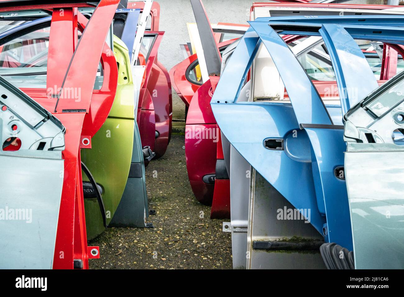 dismantling of a car into spare parts at a junkyard Stock Photo Alamy