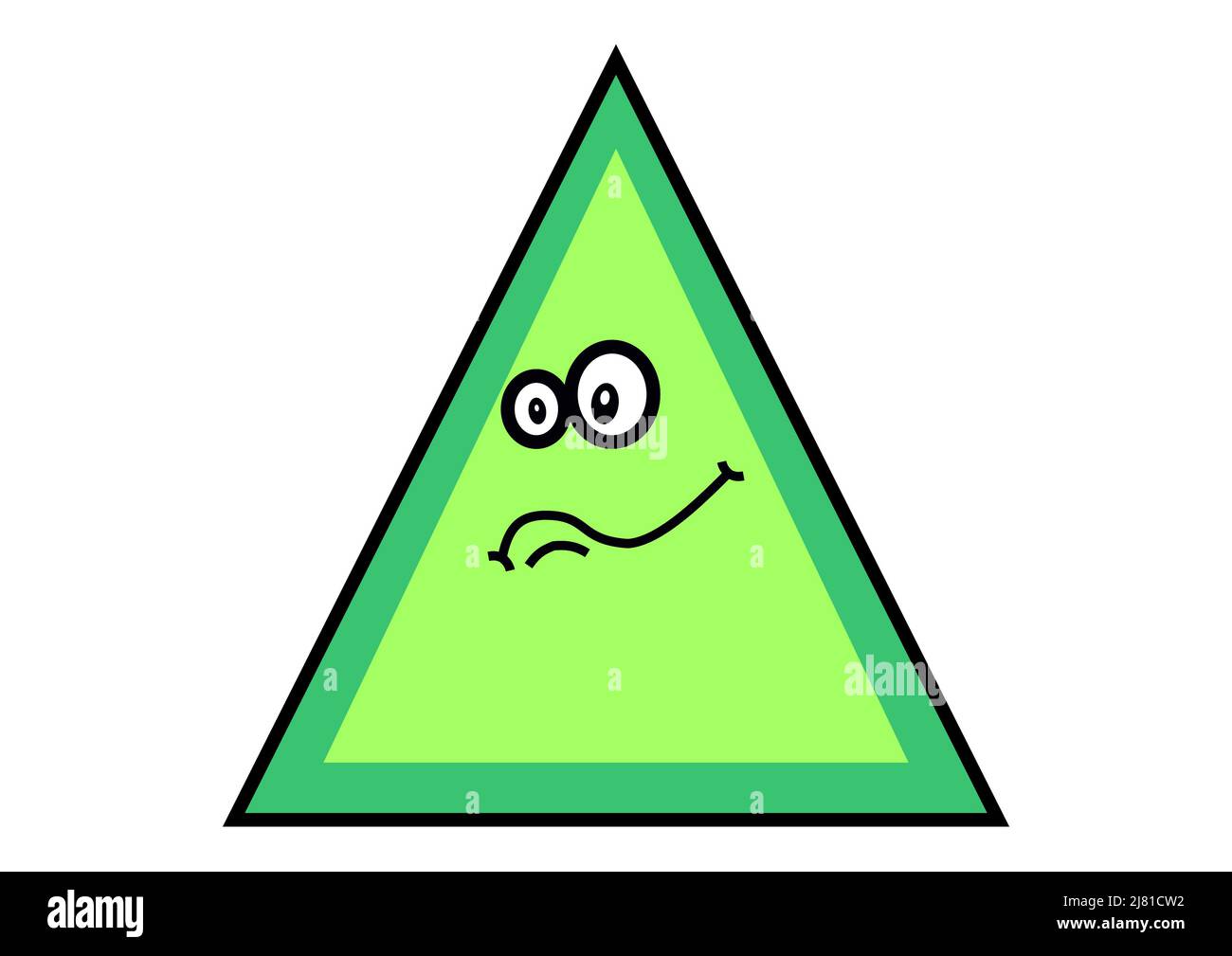 Funny Triangle Shape with green shade and big eyes and smile Stock Photo - Alamy Funny Triangle Shape with green shade and big eyes and smile Stock Photo - Alamy