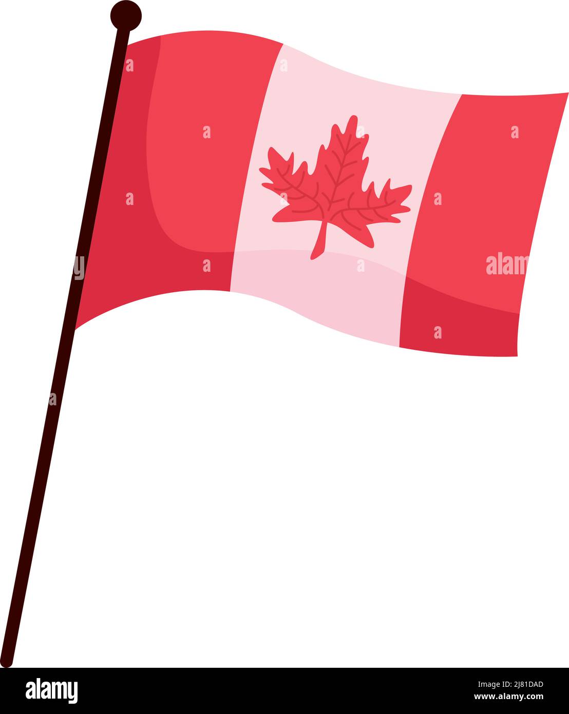 canadian flag in pole icon Stock Vector Image & Art - Alamy