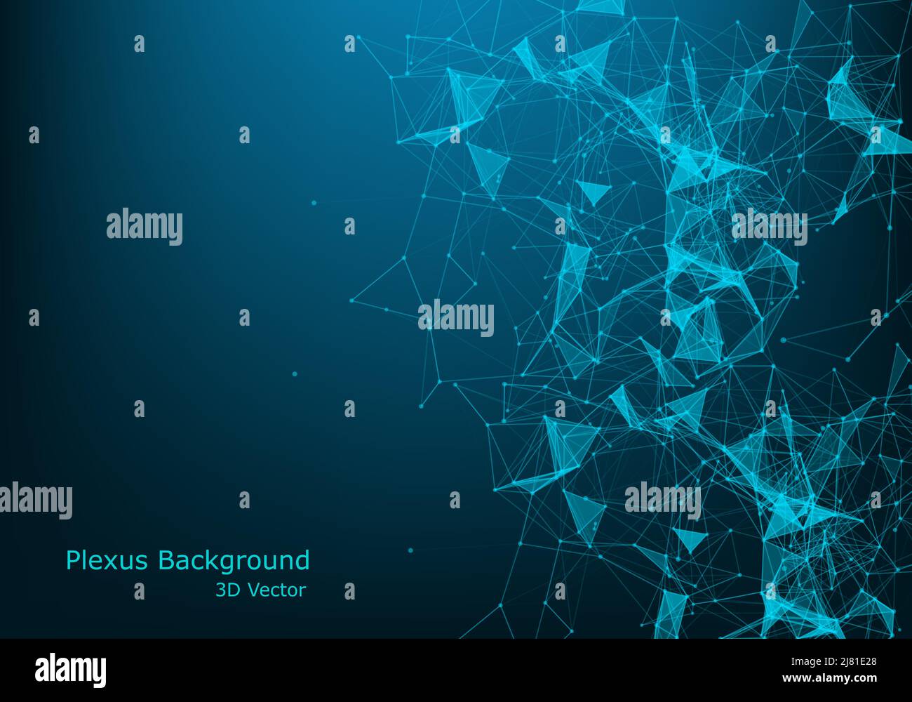 Abstract polygonal space low poly dark background with connecting dots and lines. Connection structure. Stock Vector