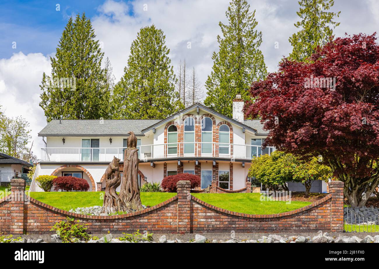 Luxury house in Vancouver, Canada. Big luxury house with a patio