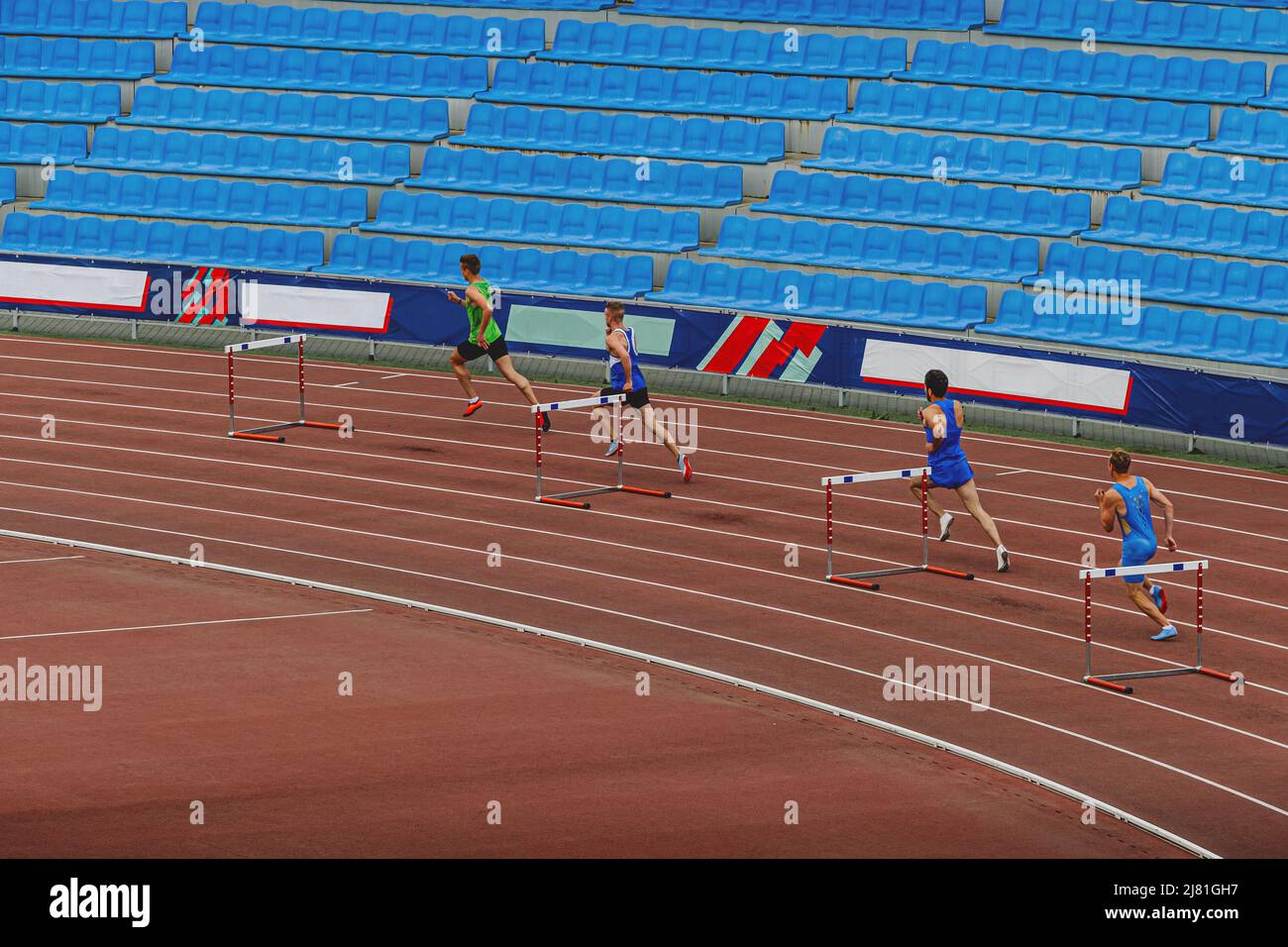 men 400 metres hurdles is track and field Stock Photo Alamy