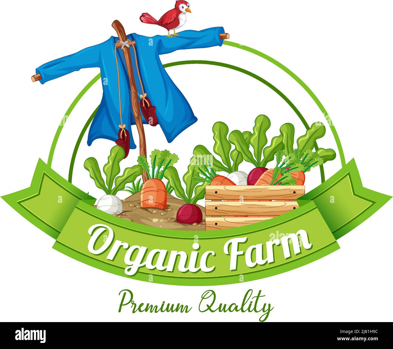 Logo design with word organic farm illustration Stock Vector Image ...