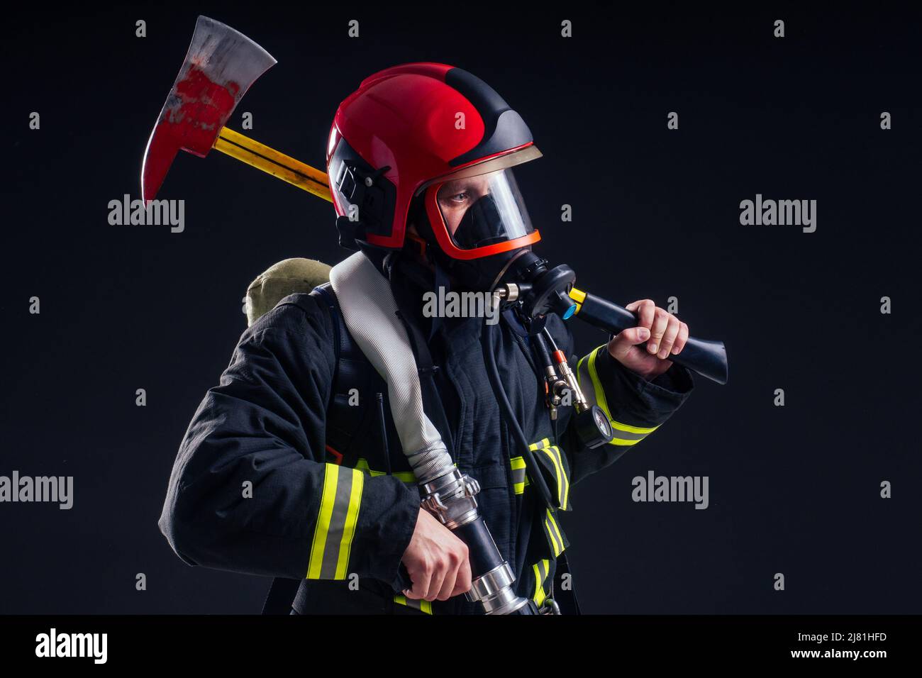American fireman firefighter fire axe hi-res stock photography and ...