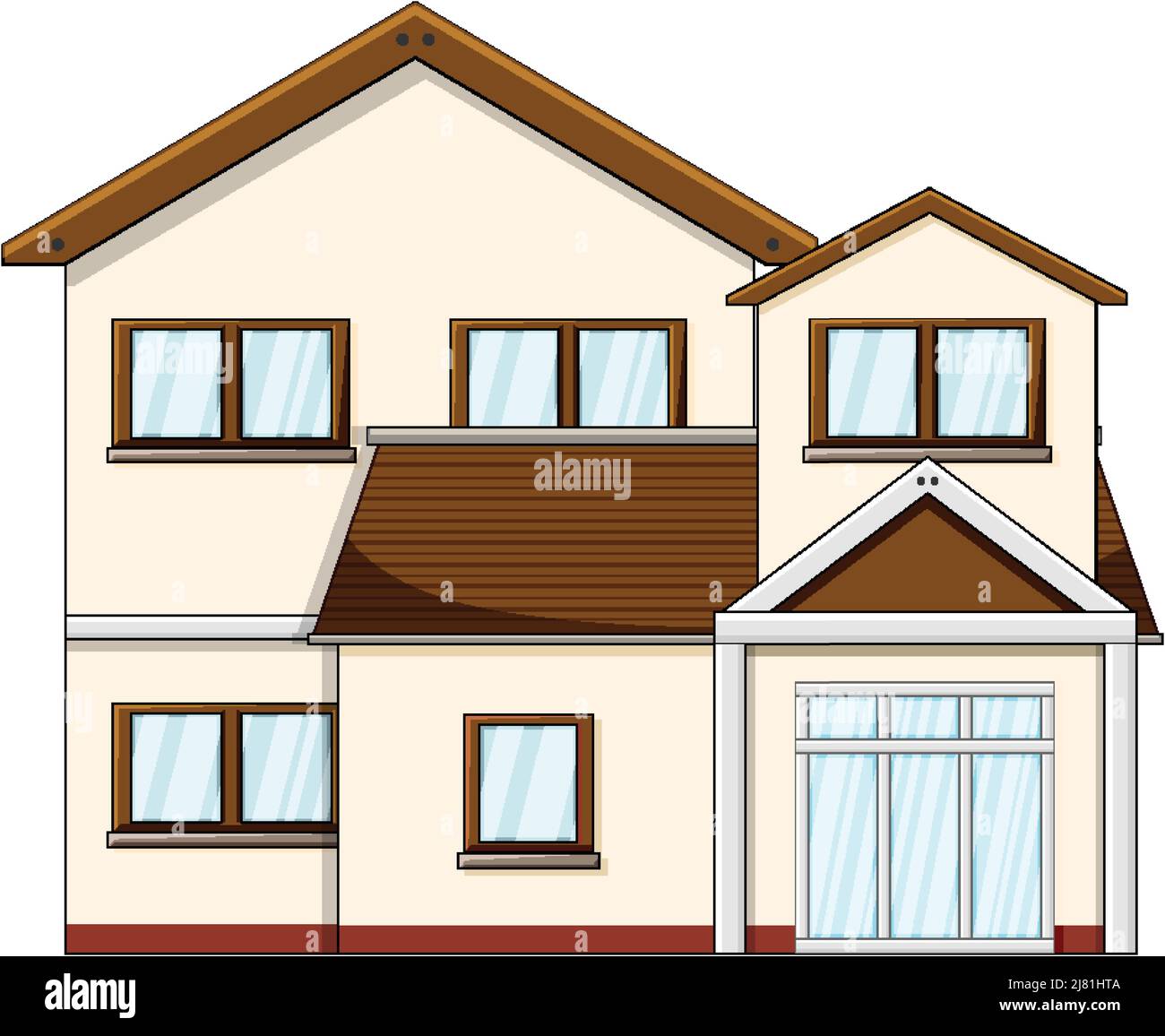 House with brown roof illustration Stock Vector Image & Art - Alamy