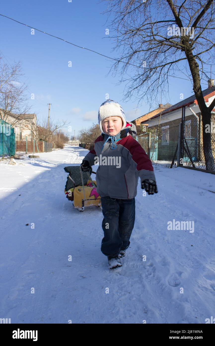 winter sports boy Stock Photo